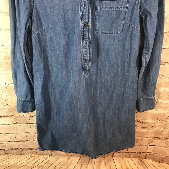 J. Crew Chambray Shirtdress Long Sleeve Denim - Picture 4 of 6